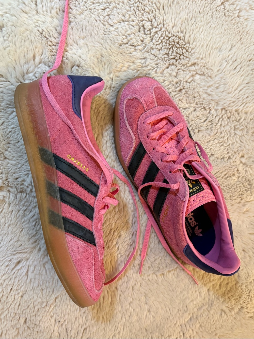 adidas Gazelle Suede Sneakers - Pink & Navy Blue